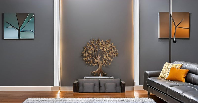 AntarYuga Metal Zora Tree Wall Art | Ethnic Handcrafted Wall Hanging for Home, Office, Living Room & Bedroom Decoration | Modern Décor Item - Golden 45 x 2 x 45 Inch - Image 5