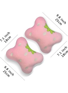 KASTWAVE Universal Car Seat Cushion Neck, Pink Strawberry Pillow, Comfortable Soft Car Headrest Pillow, Head Support Pillow for Travelling and Home, 2 Pcs  - Image 5