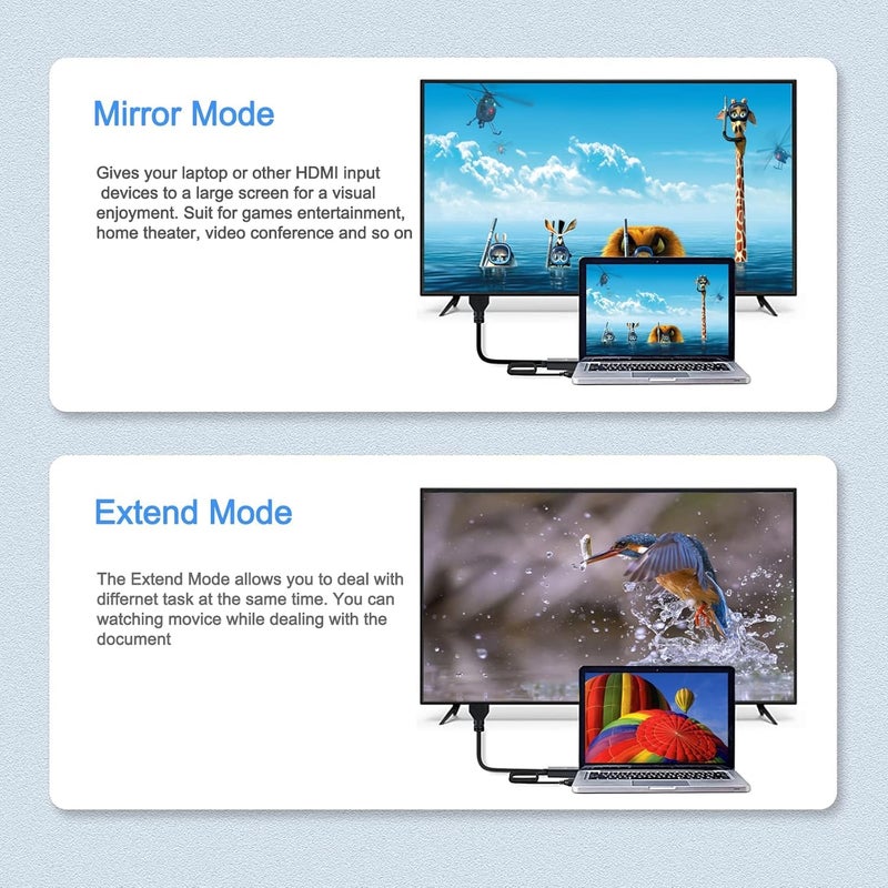 Microware محول HDMI إلى DisplayPort (DP) بطول 6 أقدام، كابل محول HDMI إلى DP بدقة 4K@60Hz للكمبيوتر (ذكر إلى ذكر) - Image 2