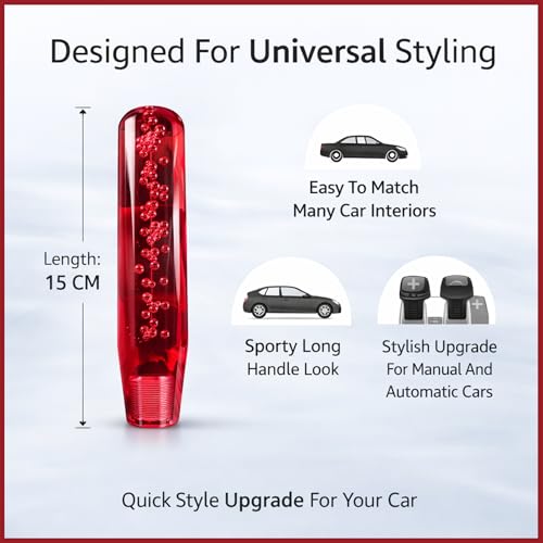 YOURKARTS.COM Gear Shift Knob Crystal Bubble Styling – 15CM Sporty Handle Gear Head for Manual/Automatic Cars (Blue) | Sleek and Eye-Catching | car Accessories 2025 - Image 3