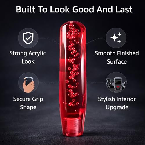 YOURKARTS.COM Gear Shift Knob Crystal Bubble Styling – 15CM Sporty Handle Gear Head for Manual/Automatic Cars (Blue) | Sleek and Eye-Catching | car Accessories 2025 - Image 5