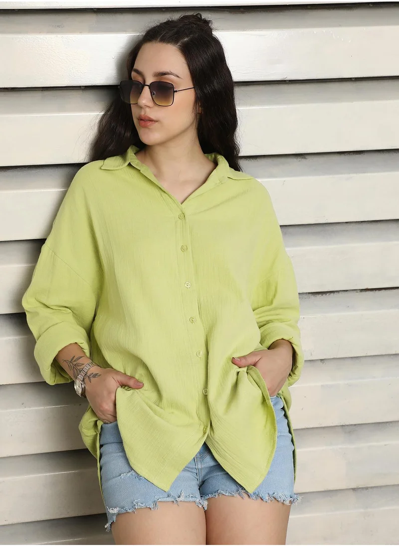 HIGH STAR Women Green Shirts