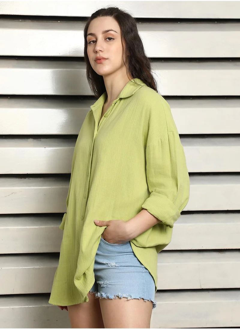 HIGH STAR Women Green Shirts
