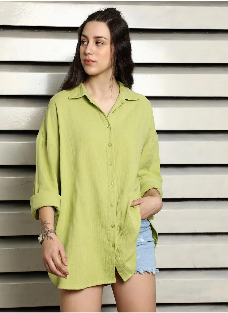HIGH STAR Women Green Shirts