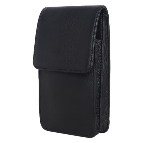 Zacharias Men's Genuine Leather Mobile/Cellphone Holder Belt Pouch (Black_Pack of 1) - Image 1