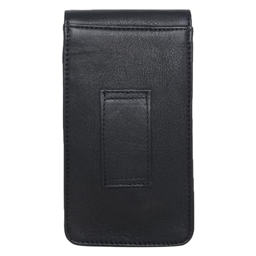 Zacharias Men's Genuine Leather Mobile/Cellphone Holder Belt Pouch (Black_Pack of 1) - Image 5