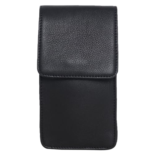 Zacharias Men's Genuine Leather Mobile/Cellphone Holder Belt Pouch (Black_Pack of 1) - Image 3