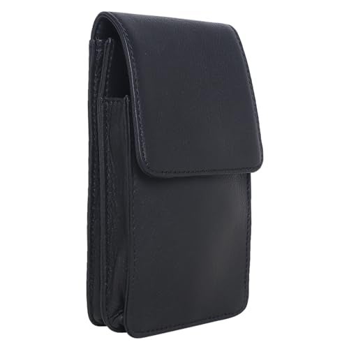 Zacharias Men's Genuine Leather Mobile/Cellphone Holder Belt Pouch (Black_Pack of 1) - Image 2
