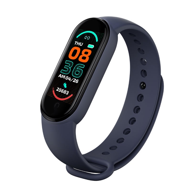 Fitness Tracker: Blue, Real-Time Heart Rate Monitor, Expanded Clear Display - Smart Band with Vibration Reminders, Sleep Tracking for Android & iOS Users - Image 1
