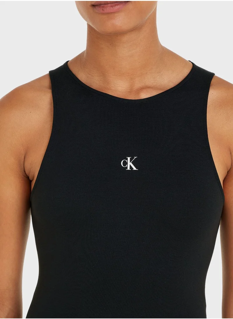 Calvin Klein Jeans Sleeve Less Logo Dress