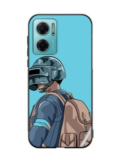 Protective Case Cover For Xiaomi Redmi Note 11E Helmet And In Military Uniform Design Multicolour