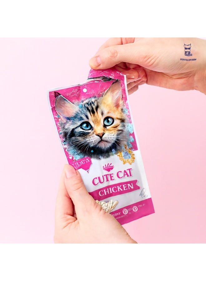 Cute Cat Wet Creamy Treat for Kittens - Chicken Puree - Value Pack (4 x 60g) - Image 2
