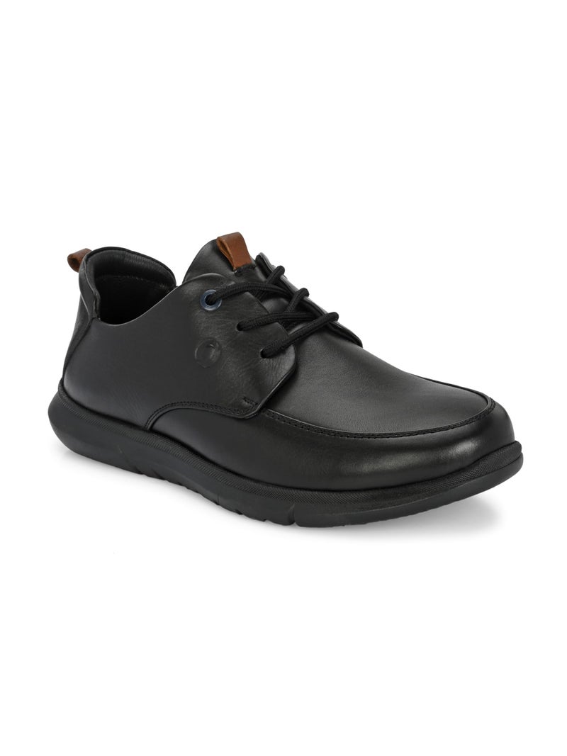 egoss Zero Gravity Men's Sneakers | Genuine Leather Casual Shoes | Trendy | Lightweight | Comfortable Fit | Stylish ES-25, Black,11 - Image 1
