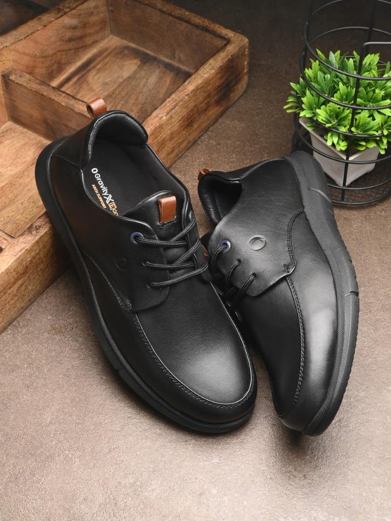 egoss Zero Gravity Men's Sneakers | Genuine Leather Casual Shoes | Trendy | Lightweight | Comfortable Fit | Stylish ES-25, Black,11 - Image 2