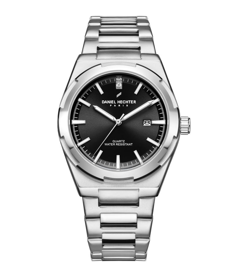 Daniel Hechter Paris Lourmel Collection Classic Watch for Men with Round Dial, Date Display Function, Quartz Movement and Stainless Steel Strap- DHM1022 - Image 3