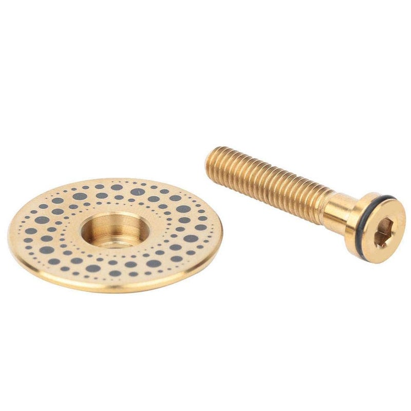 Nikou Bicycle Headset Cap-Strong and durable unique style titanium alloy Headset Top Cap is suitable for mountain bikes and road bikes(gold) - Image 1
