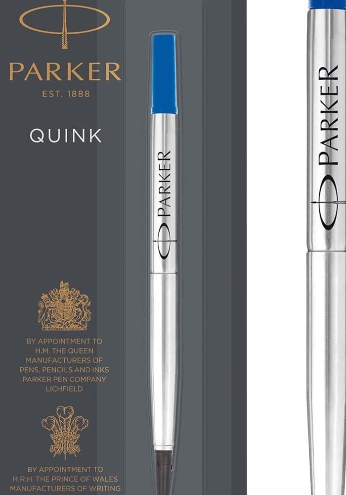 PARKER QUINK Rollerball Pen Ink Refill, Medium, 0.7M, Blue - Image 2