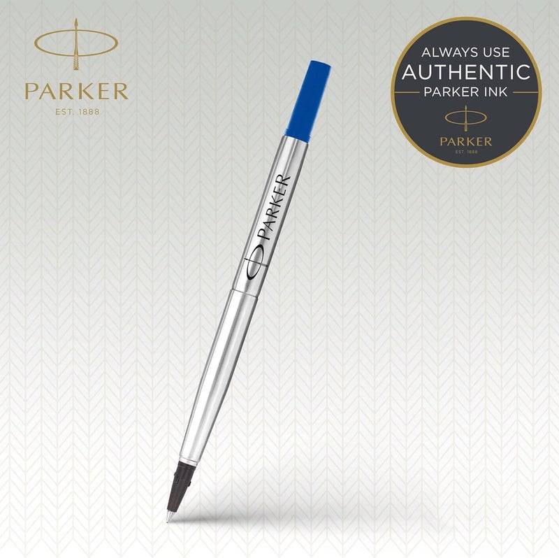 PARKER QUINK Rollerball Pen Ink Refill, Medium, 0.7M, Blue - Image 1
