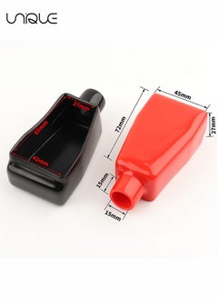Unique 2 PCS Battery Terminal Sleeve - Battery Terminal Insulating Protective Sleeve - Positive and Negative Electrode - Red & Black Cable Cover - For Automotive, Marine  - Image 2