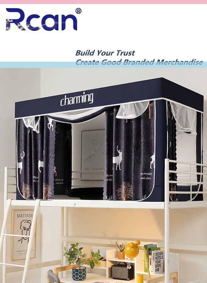 Rcan Bed Canopy Tents Curtain Blackout Curtain Single Bed Tent Curtain Student Shading Cloth Bed Canopy Mosquito Net Student Sleep Privacy Protection - Image 1