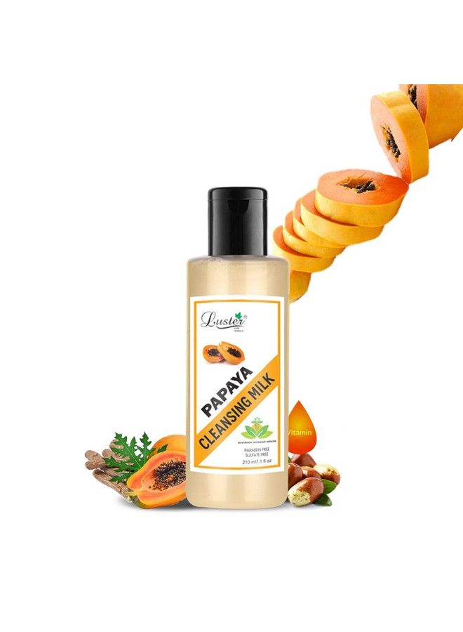 LUSTER Papaya Ultimate Cleansing Milk; Enriched With Natural Ingredients; For Smooth Soft & Clean Skin; Cleansing Milk For Makeup Remover (Paraben & Sulfate Free)210 Ml - Image 2