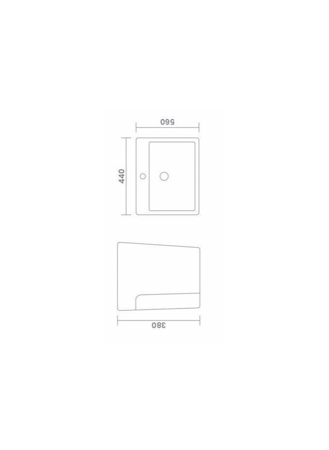 SONET 7057-Matt Black Wall hung basin WITH SCERW - Image 2