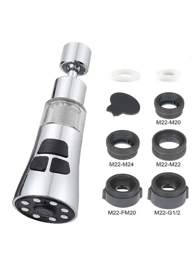 Heavy Duty Pull Down Kitchen Faucet Sprayer 3 Function Modes Dark Gray ABS - Image 4