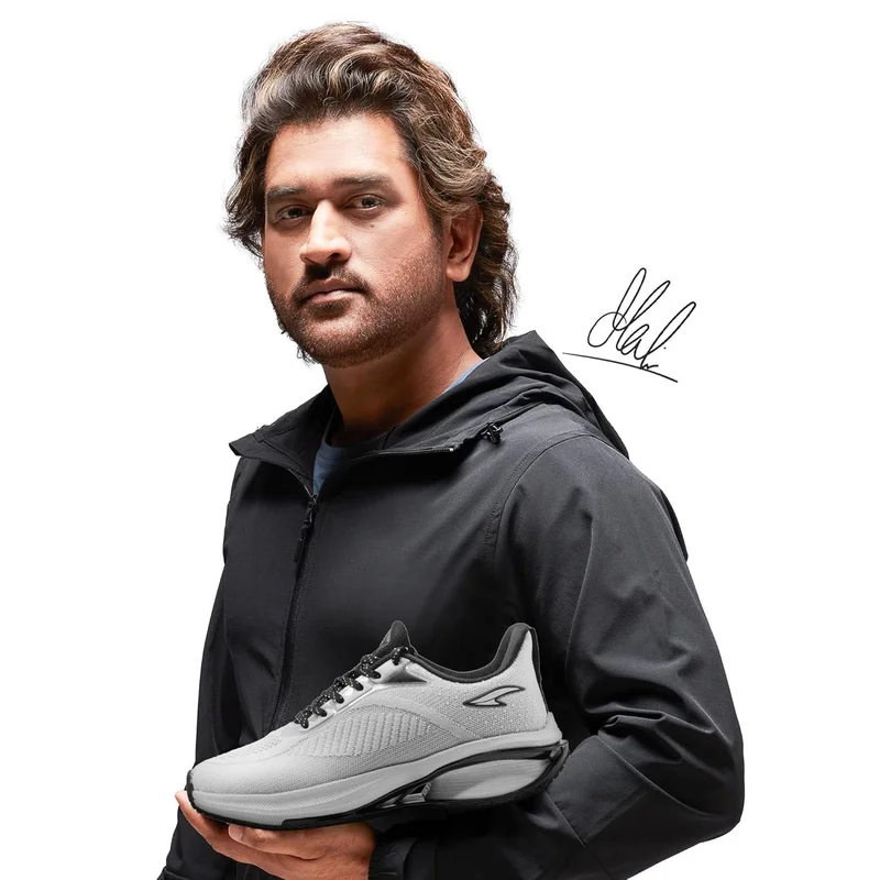 Asian Light Grey and Black Running Shoes for Men