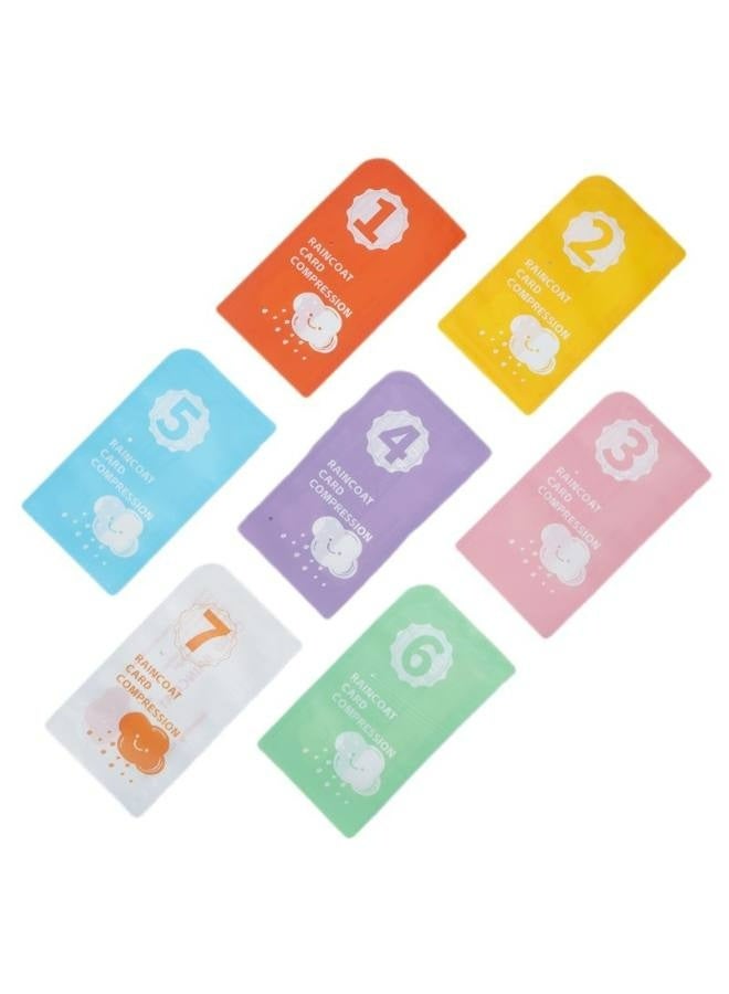 7 pieces of setting a one -time transparent raincoat, a PVC raincoat for men and women, a portable raincoat (random color) - Image 2