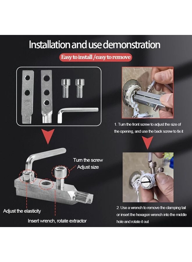 2025 Upgraded Silvery Faucet Angle Valve Broken Screw Extractor Tool For Plumbers - Image 1