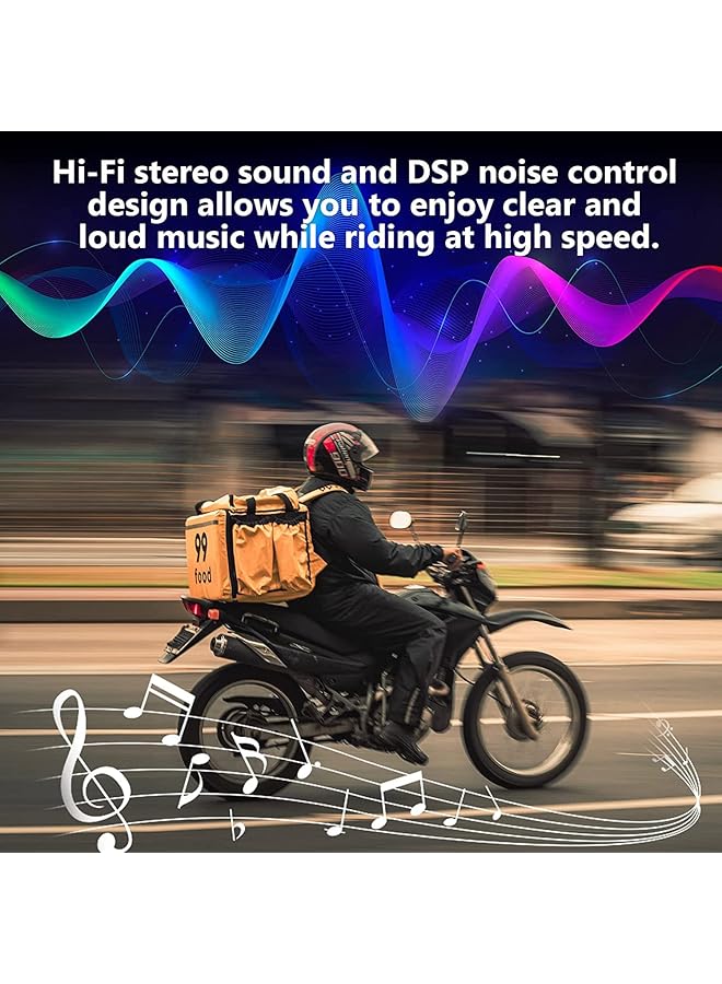SYOSI Motorcycle Bluetooth Headset Bluetooth Motorcycle Helmet Headphone With Dsp Multiple Noise Reduction Microphone Ipx6 Waterproof Motorcycle Bluetooth Speakers For Various Helmets - Image 3