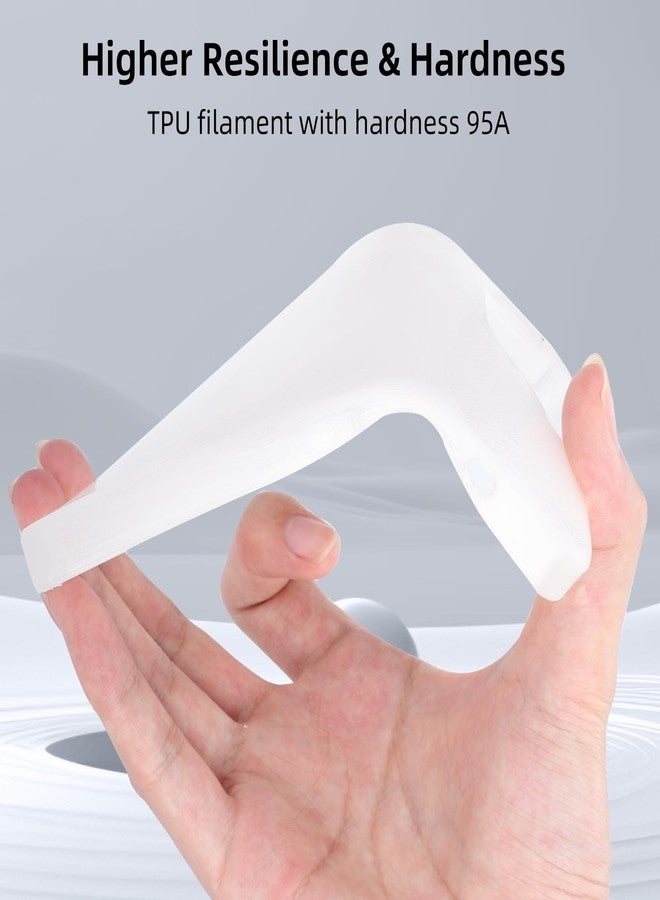 3DHojor TPU Filament 1.75mm TUP95A 3D Printer Filament Flexible Soft 3D Filament 1KG (2.2lbs) fit Most FDM 3D Printers Dimensional Accuracy +/- 0.03 mm-White - Image 2
