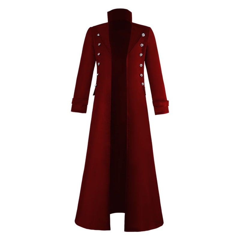 Medieval Renaissance Double-Breasted Vintage Coat for Stage Cosplay, Unisex, Plus Size Options