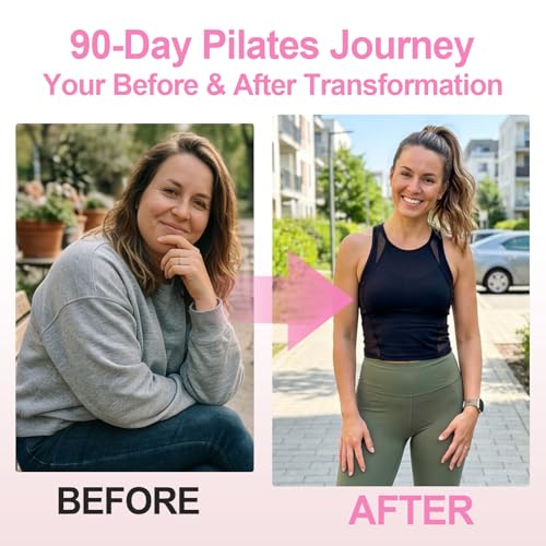 ElaraFit Home Pilates Ring and Ball Set for Women with 5 Resistance Bands 13 inch Magic Circle Workout Starter Kit for Beginners Full Body Toning 15 Min Daily Routine,Pink Mix - Image 3