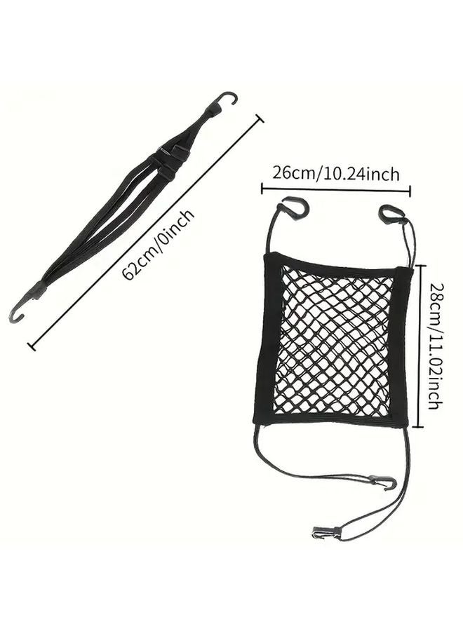 3pcs Elastic Storage Straps with Non Slip Mesh Bag Universal Adjustable for Motorcycles Cars - Image 3