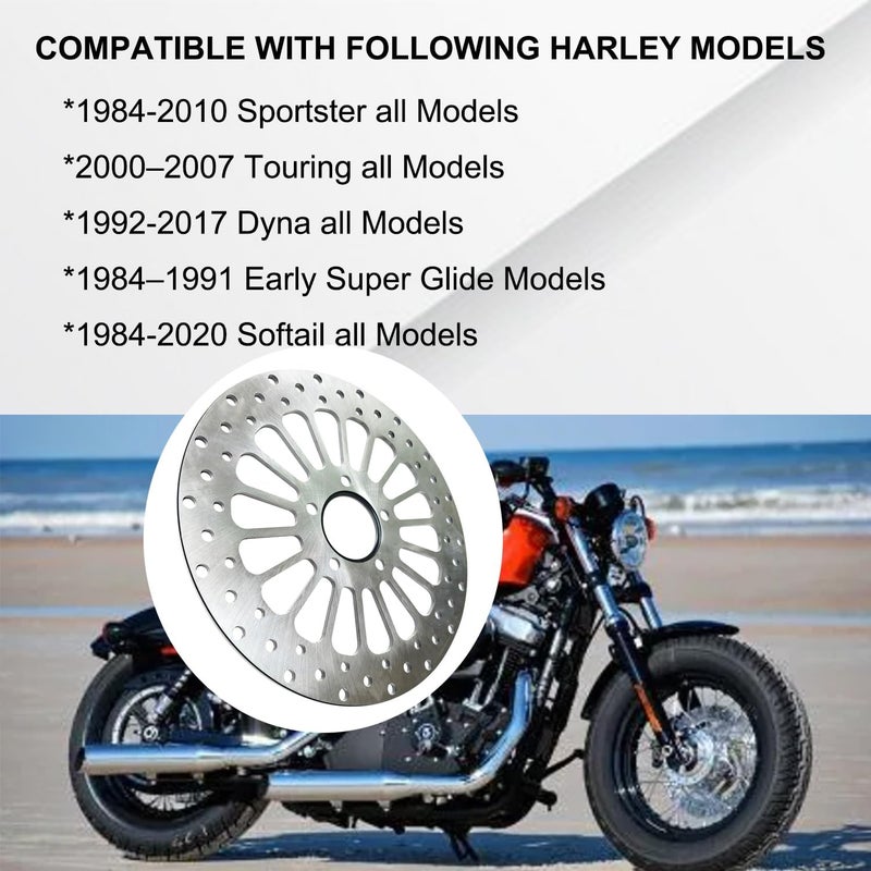 Vanlison 11.5" Rear Brake Rotor Chrome Disc for Harley Motorcycles - Image 2