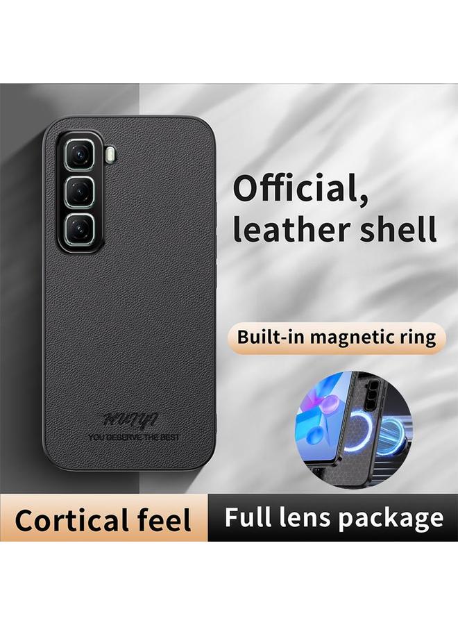 Green Tiger Case For Infinix Hot 50 5G HUIYI Leather Magnetic Phone Case  - Image 2