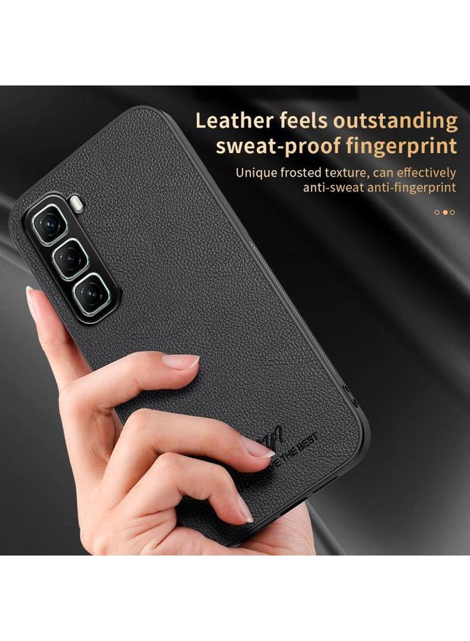 Green Tiger Case For Infinix Hot 50 5G HUIYI Leather Magnetic Phone Case  - Image 3