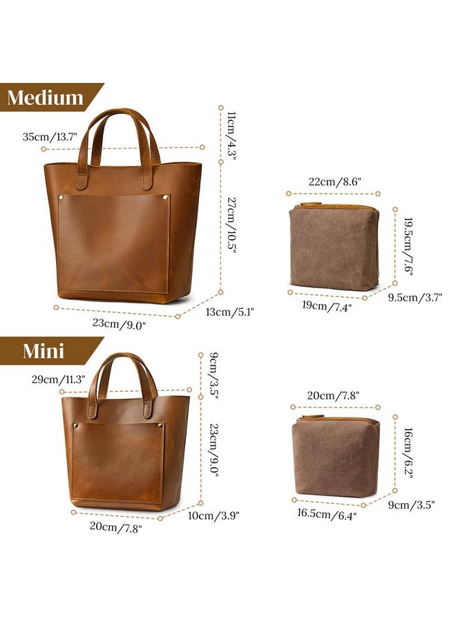 S-ZONE S-ZONE Leather Mini Crossbody Tote Bag Satchel Top-Handle Handbags Shoulder Purses with Inner Pouch - Image 2