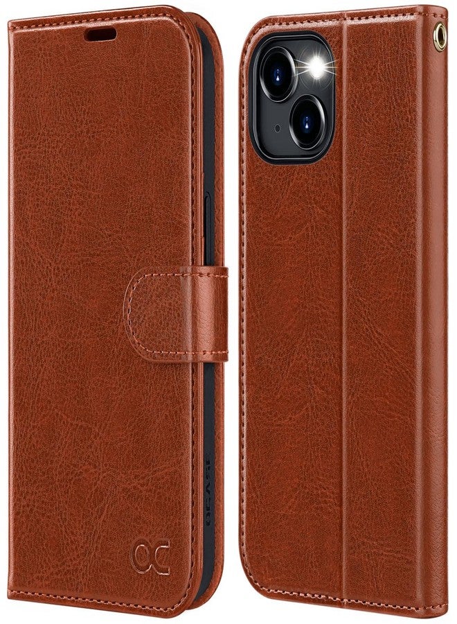 OCASE for iPhone 15 Case, Premium PU Leather Wallet Case Flip Phone Cover with[RFID Blocking][Card Holder][Shockproof TPU][Stand Function] for the iPhone15 6.1 Inch 2023 5G,Brown - Image 1