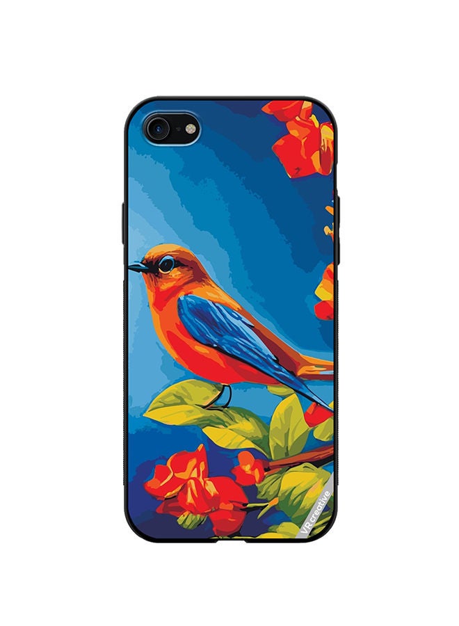 VR CREATIVE Protective Case Cover For Apple iPhone SE (2022) Bird Sits Branch Cherry Blossoms Design Multicolour - Image 1