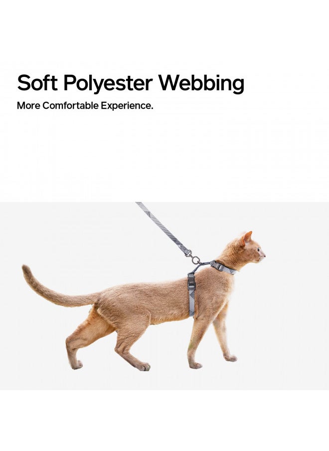 pidan pidan Cat Harness & Leash Set, Cats Escape Proof Adjustable Kitten Harness for Large Small Cats, Lightweight Soft Walking Travel Petsafe Harness Grey,Neck Girth 7.8'' 12.2'', Chest Girth 10.2'' 16.9''  - Image 4