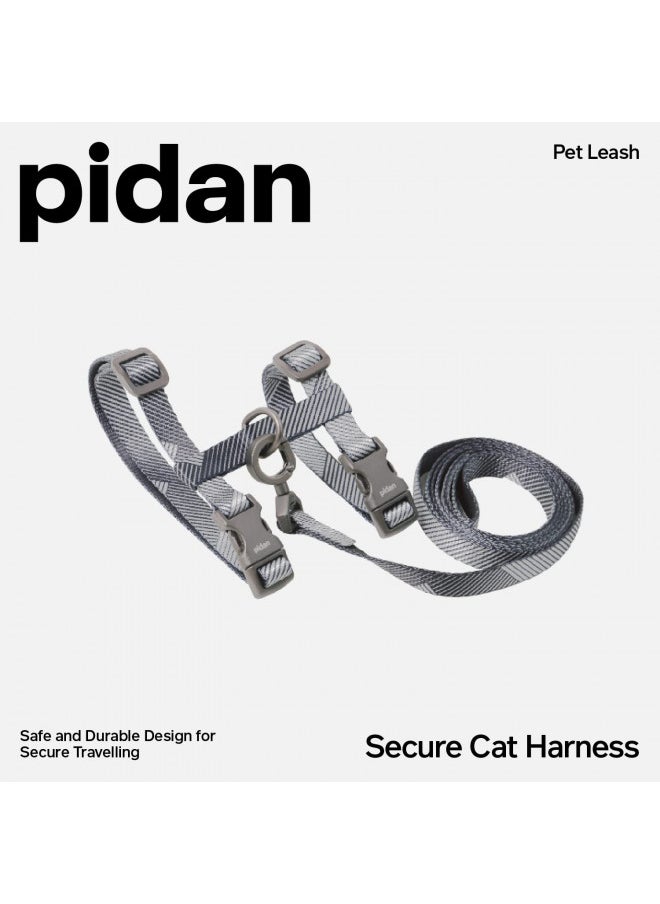pidan pidan Cat Harness & Leash Set, Cats Escape Proof Adjustable Kitten Harness for Large Small Cats, Lightweight Soft Walking Travel Petsafe Harness Grey,Neck Girth 7.8'' 12.2'', Chest Girth 10.2'' 16.9''  - Image 1