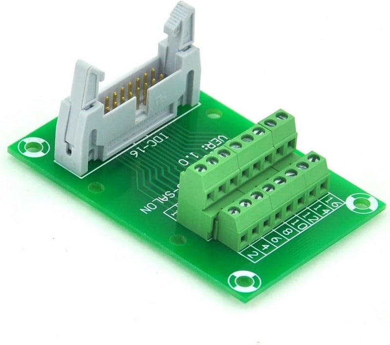Electronics-Salon Flat Ribbon Cable 0.1" FRC Connector Breakout Board Module (IDC16 2x8Pin) - Image 2