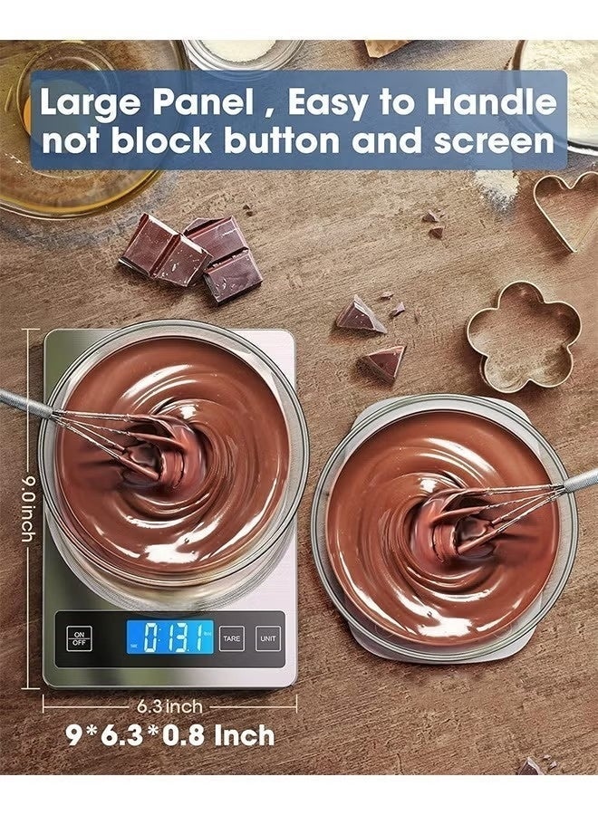 KOOKNA Food Scale, Kitchen Scale with Tempered Glass, Electronic Digital Scale for Cooking and Baking, High Precision Digital Scale 10kg with LCD Display, Easy Tare and Slim Design - Image 5