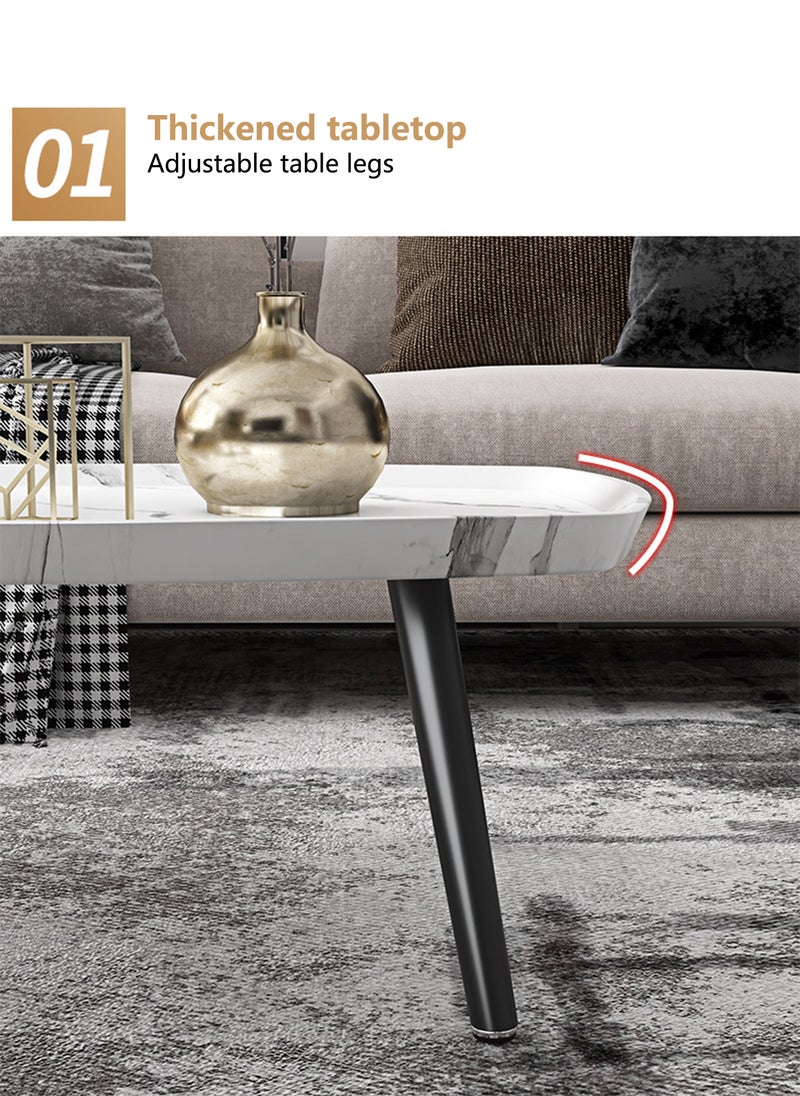 Sharpdo - Coffee Table 2 Piece Set, Coffee Table Sofa Table, Home Decor Plant Stand for Small Space Bedroom Living Room Balcony Living Room, Bedroom, Hotel, Easy to Assemble (White) - Image 1