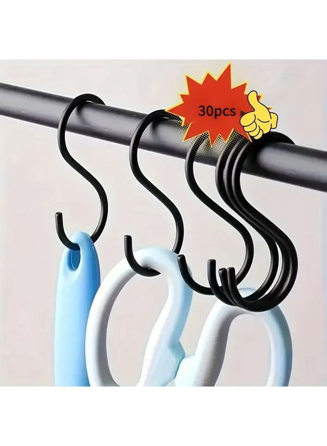 30 Pcs Black S Hooks Heavy Duty Stainless Steel Rust Resistant Wall Mount - Image 2