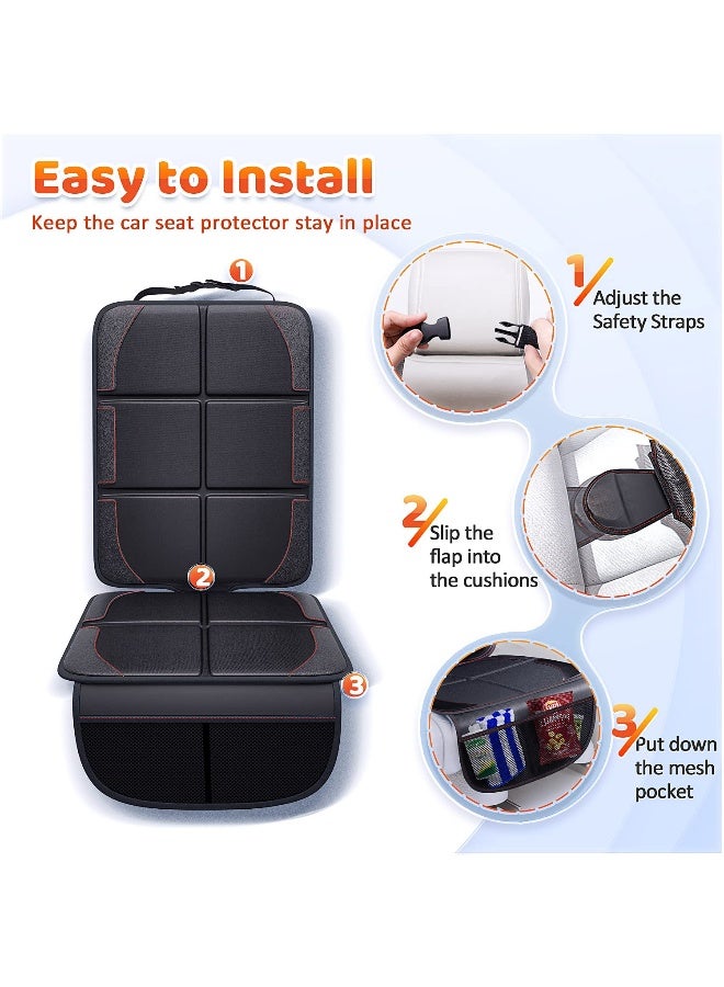 Gimars Car Seat Protector, 2 Pack, Waterproof 600D Fabric Carseat Protector Car Seat Cover for Child Car Seat with Nonslip Backing Mesh Pockets for Baby and Pet SUV Sedan Truck Leather Seats - Image 3