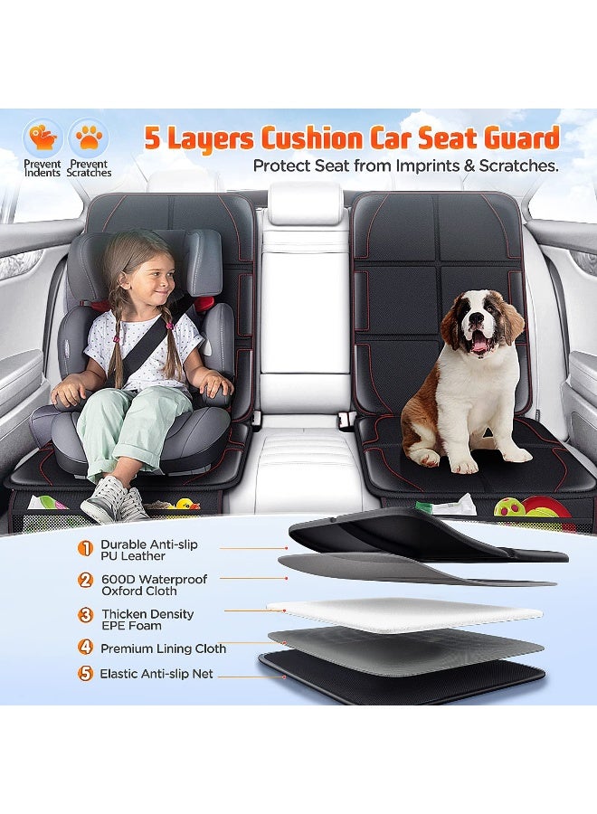 Gimars Car Seat Protector, 2 Pack, Waterproof 600D Fabric Carseat Protector Car Seat Cover for Child Car Seat with Nonslip Backing Mesh Pockets for Baby and Pet SUV Sedan Truck Leather Seats - Image 5