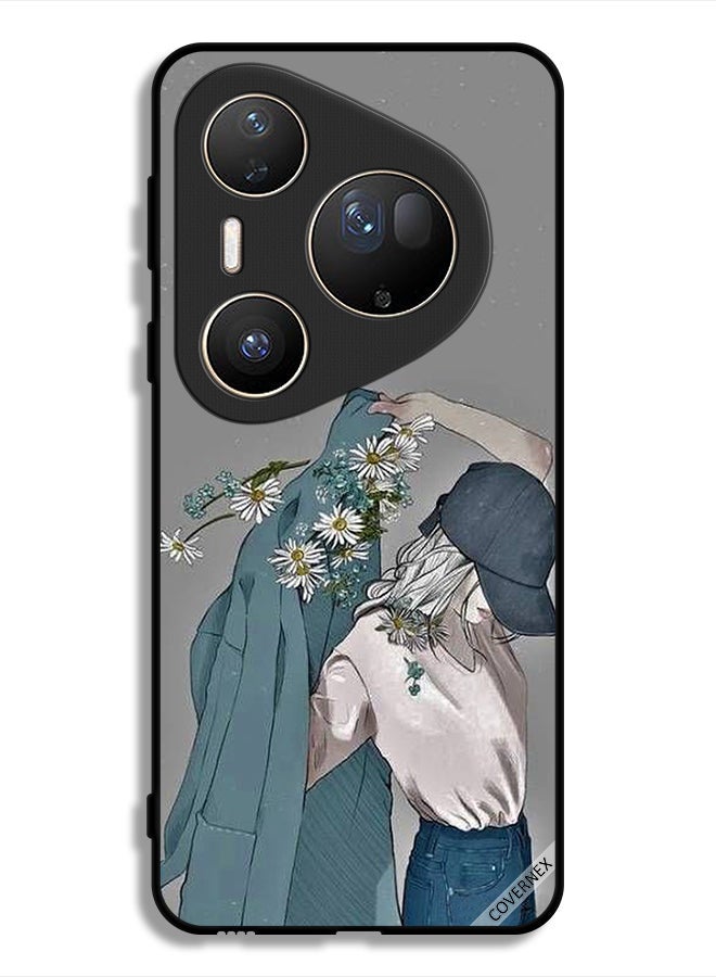 Covernex Huawei Pura 80 Ultra Protective Case Cover Cap Girl Wearing Coat Art - Image 1